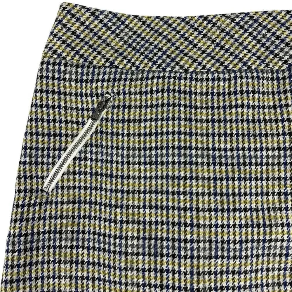 Talbots Women's size 6 Wool Blend Plaid Skirt Pockets